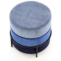 Pufa Picolo niebieska Okrągły kształt, stalowe nogi, obicie siedziska wykonane z wysokiej jakości tkaniny w kolorze niebieskim