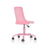 Fotel młodzieżowy Pure różowy Wyposażony w mechanizm podstawowy, oparcie wykonane z tworzywa sztucznego, obicie ze skóry syntetycznej, regulowana wysokość siedziska