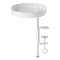 Kwietnik parapetowy z zaciskiem biały S Metalowy stojak na okno w kolorze białym, przykręcany kwietnik parapetowy o regulowanej wysokości uchwytu