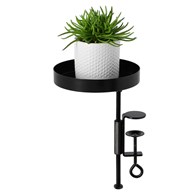 Kwietnik parapetowy z zaciskiem czarny S Metalowy stojak na okno w kolorze czarnym, przykręcany kwietnik parapetowy o regulowanej wysokości uchwytu