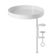 Kwietnik parapetowy z zaciskiem biały M Metalowy stojak na okno w kolorze białym, przykręcany kwietnik parapetowy o regulowanej wysokości uchwytu