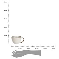 Kubek ceramiczny Queen 400 ml wzór 1Elegancki, pojemny kubek do kawy i herbaty, wykonany z ceramiki z wytłaczanym wzorem i dekoracyjną obręczą w kolorze złoto miedzianym o pojemności 400 ml