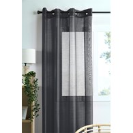 Firana LINWOOD 140x260 czarna błyszcząca