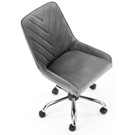 Fotel obrotowy Rico Velvet popielaty Wyposażony w mechanizm podstawowy, obicie wykonane z wysokiej jakości welurowej tkaniny, fotel do samodzielnego montażu