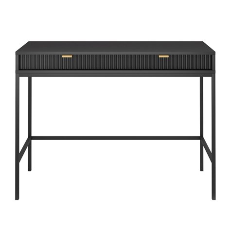Nowoczesna Konsola NOVA T-104C czarna Minimalistyczna toaletka na metalowych nogach, w stylu industrialnym, w eleganckim, czarnym kolorze.