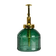 Rozpylacz do wody i perfum zielono złoty Szklany spryskiwacz w stylu vintage, sprawdzi się zarówno w domu jak i w ogrodzie, rozpyla delikatną mgiełkę