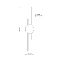 Kinkiet JAVA Czarny Drewno 2x24W LED