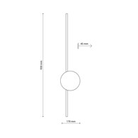 Kinkiet JAVA II Czarny Drewno 36W LED
