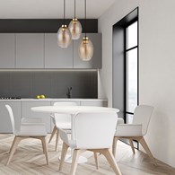 Lampa Wisząca SEBO 3xE27 Koło Szklane Klosze