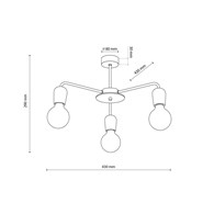 Lampa Sufitowa MIRIAM Loft Drewno 3xE27