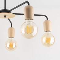 Lampa Sufitowa MIRIAM Drewno Loft 5xE27