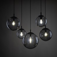 Lampa Wisząca ESME Grafitowy Szklane Klosze  6xE27