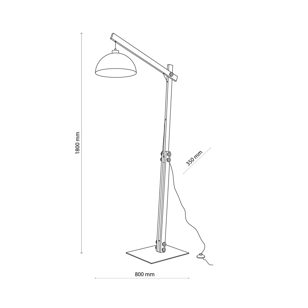 Lampa Podłogowa OSLO Czarny 180cm