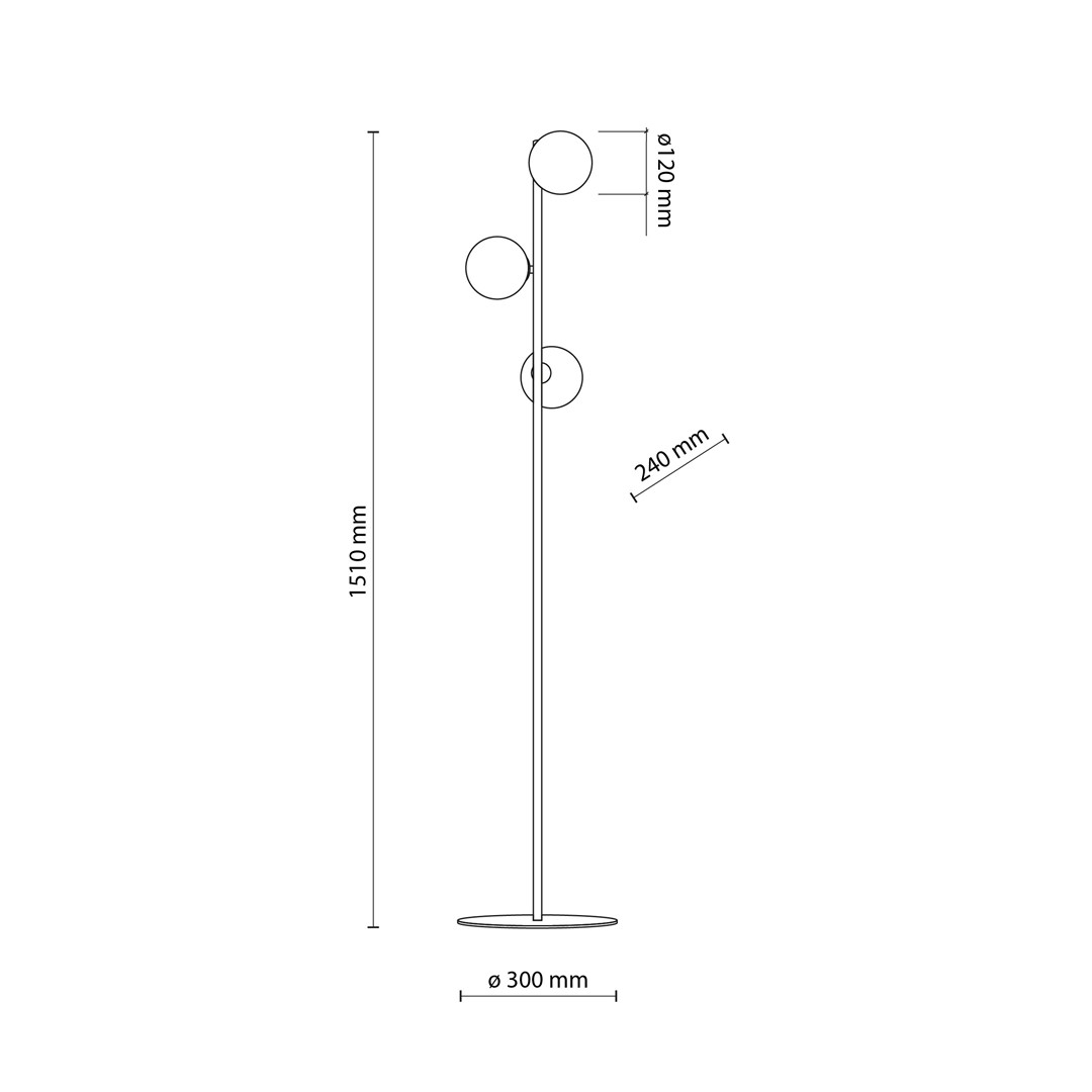 Lampa Podłogowa ESTERA Czarny 151cm