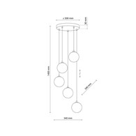 Lampa Wisząca ELENA Klosze Kule 5xG9