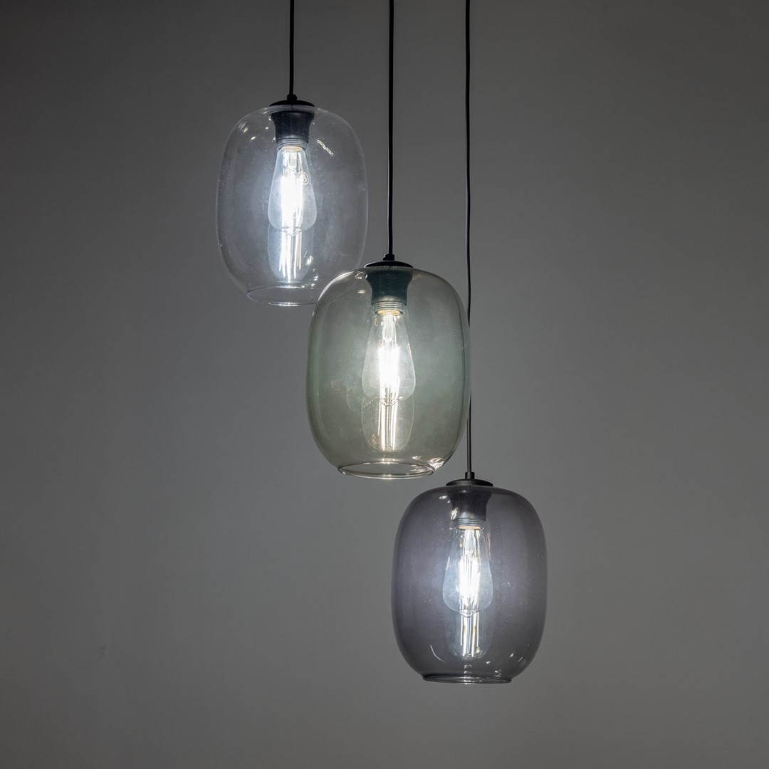 Lampa Wisząca ELIO Mix Szklane Klosze 3xE27 45cm