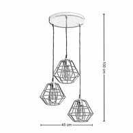 Lampa Wisząca DIAMOND Biały 3xE27 Koło