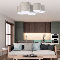 Lampa Sufitowa MONA Szary Abażury 5xE27
