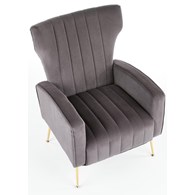 Fotel wypoczynkowy Vario Velvet popiel Nogi ze stali chromowanej, obicie wykonane z wysokiej jakości welurowej tkaniny, stanowił będzie eleganckie uzupełnienie wystroju salonu lub sypialni