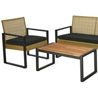 Zestaw mebli ogrodowych pleciony rattan 4 el.