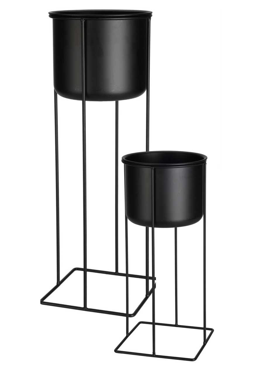 Nowoczesny zestaw 2 doniczek na stojaku