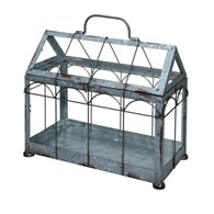 Ozdobna szklarenka metalowa 26x29 cm Mini szklarnia doskonale sprawdzi się do uprawy małych roślinek lub ziół zarówno w domu jak i na tarasie lub balkonie