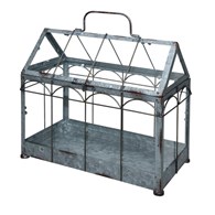 Ozdobna szklarenka metalowa 33x36 cm Mini szklarnia doskonale sprawdzi się do uprawy małych roślinek lub ziół zarówno w domu jak i na tarasie lub balkonie